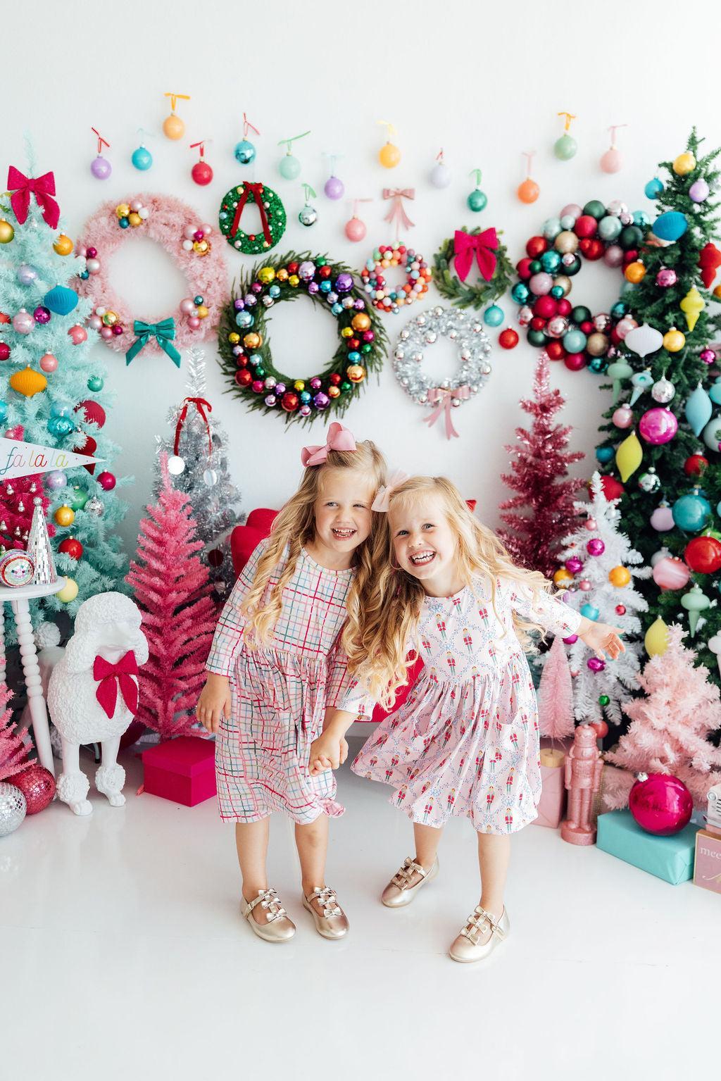 Pink Nutcracker 3/4 Sleeve Pocket Twirl Dress - Image 4