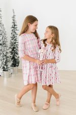 Pink Nutcracker 3/4 Sleeve Pocket Twirl Dress - Image 6