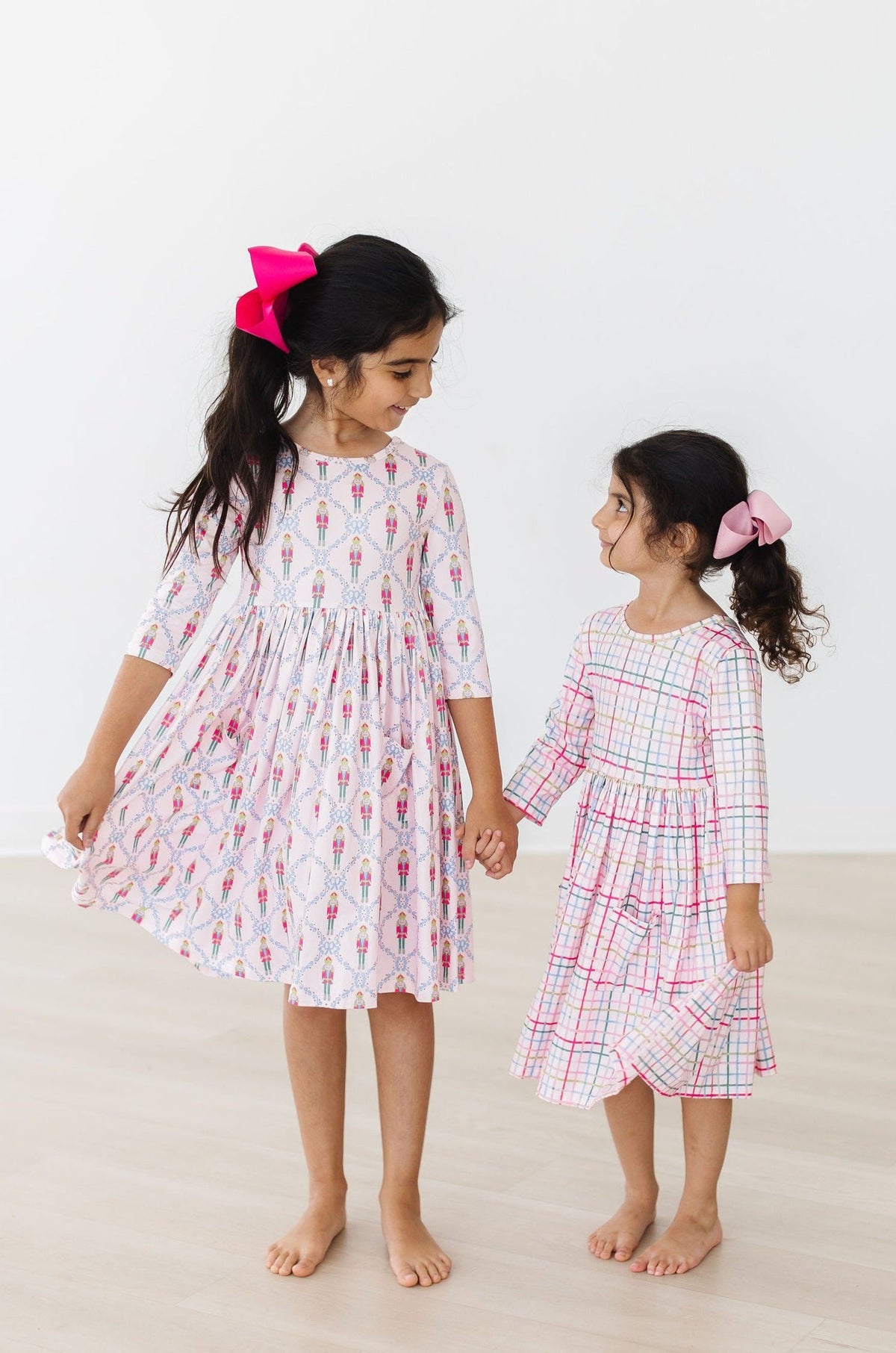 Pink Nutcracker 3/4 Sleeve Pocket Twirl Dress - Image 8