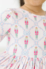 Pink Nutcracker 3/4 Sleeve Pocket Twirl Dress - Image 9