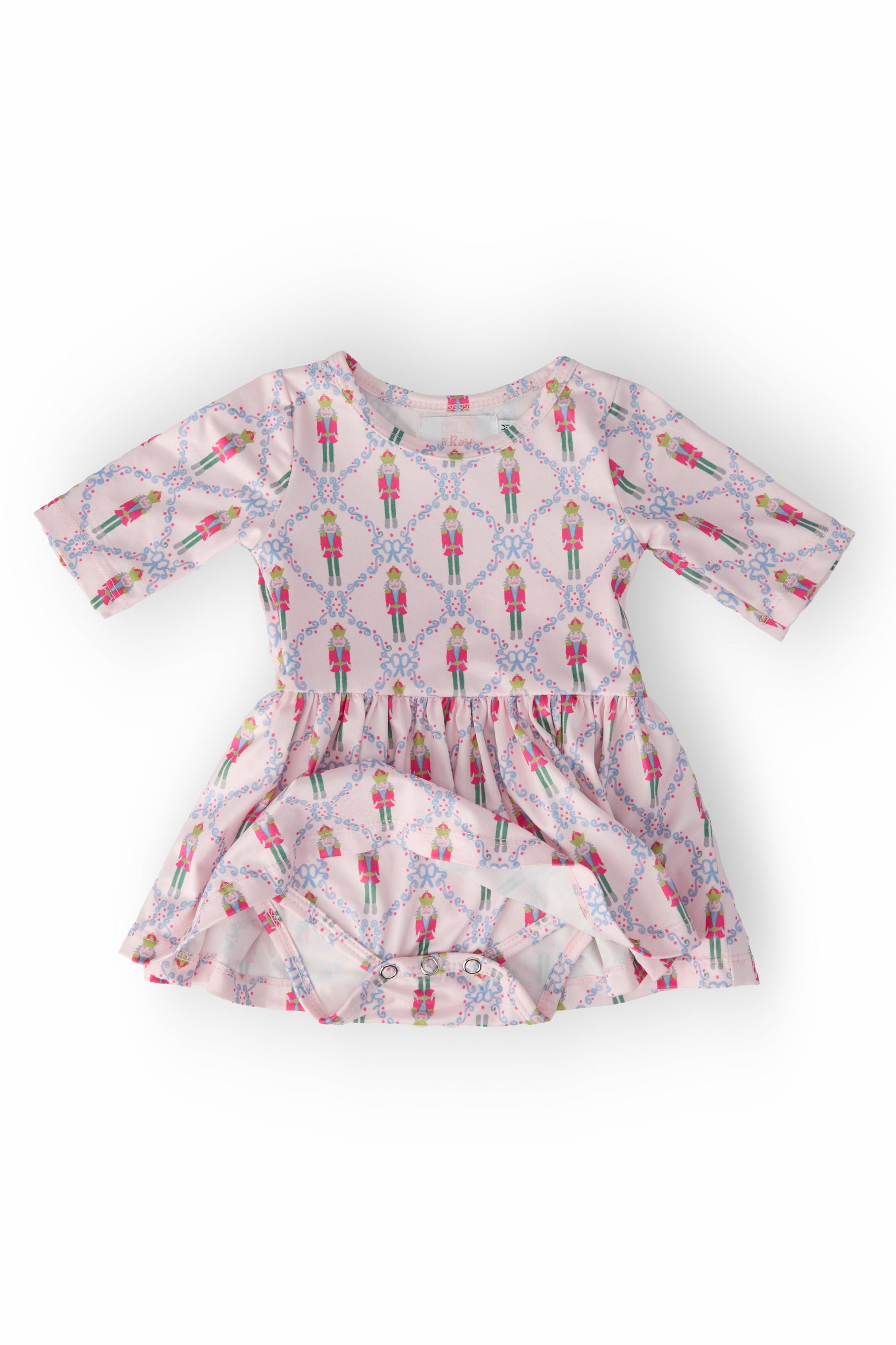 Pink Nutcracker 3/4 Sleeve Twirl Bodysuit - Image 3