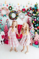 Pink Plaid 3/4 Sleeve Pocket Twirl Dress - Image 5
