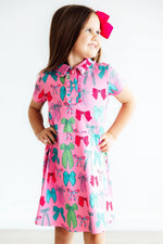 Pink Twirls & Ties S/S Polo Dress - Image 4