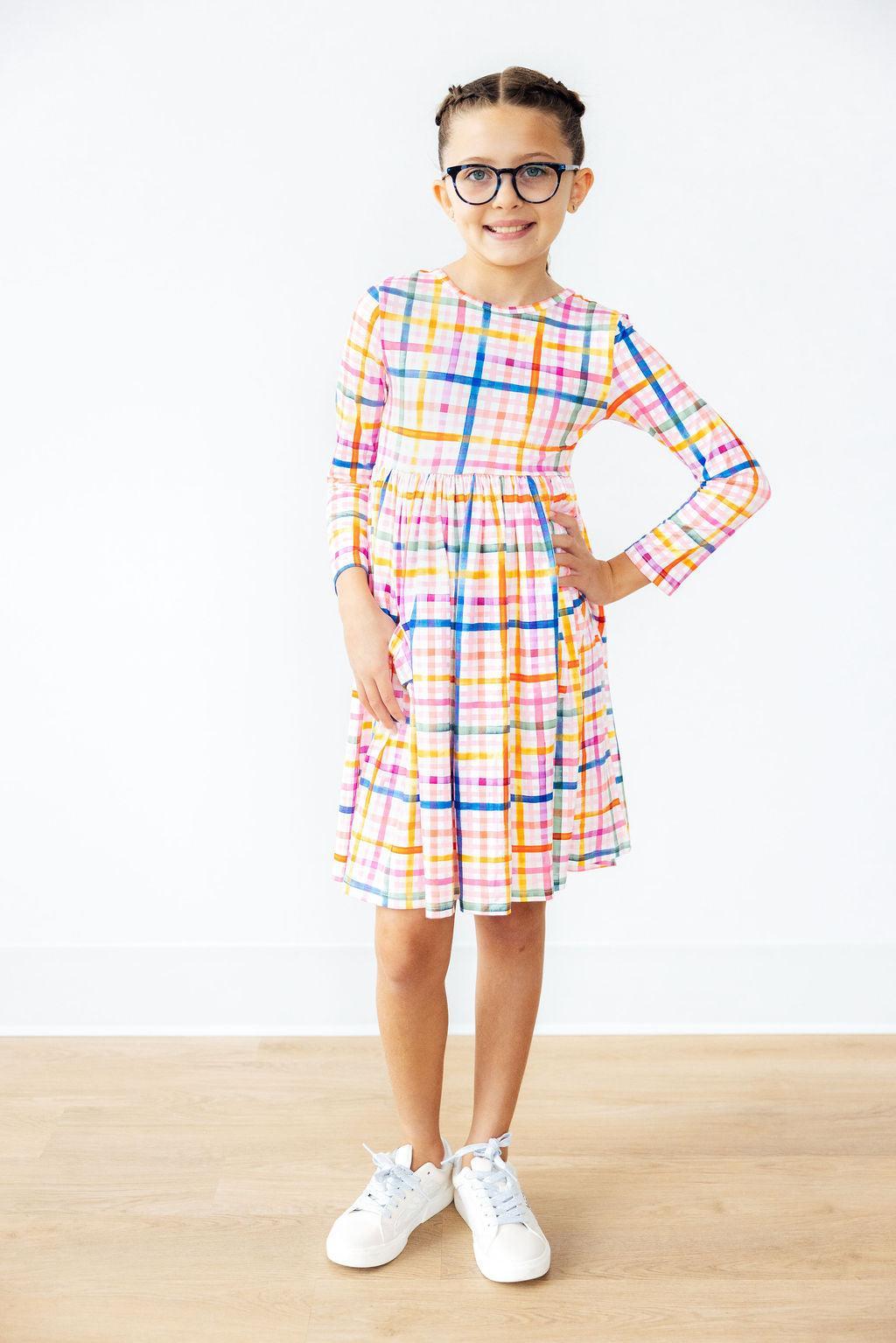 Plaid About You L/S Pocket Twirl Dress - Image 2