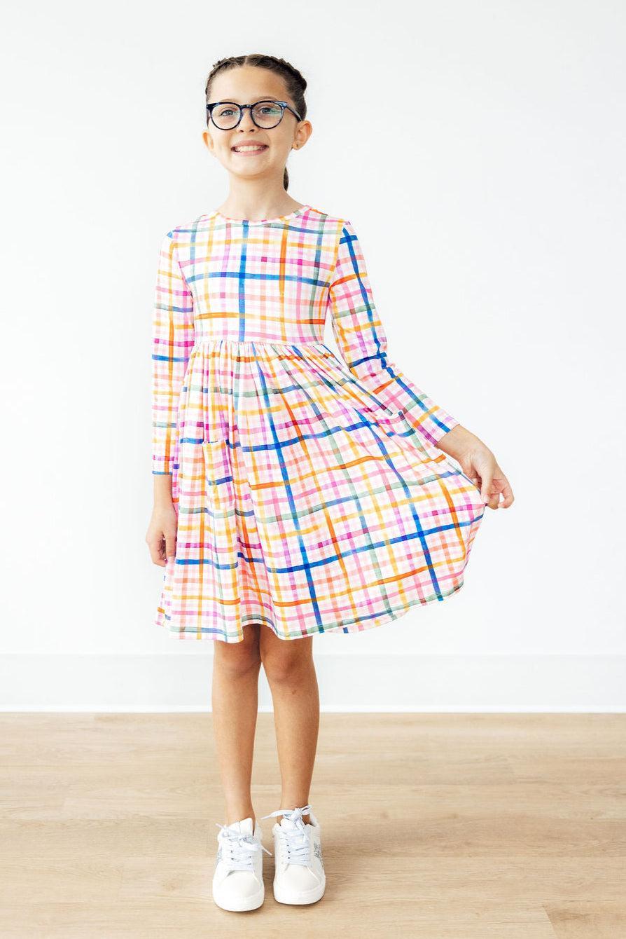 Plaid About You L/S Pocket Twirl Dress - Image 3