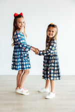 Plaid Apples L/S Pocket Twirl Dress - Image 2