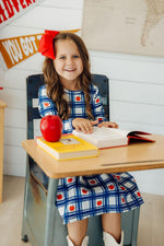 Plaid Apples L/S Pocket Twirl Dress - Image 3