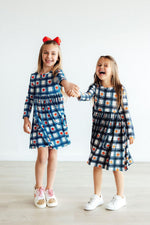 Plaid Pumpkins L/S Pocket Twirl Dress - Image 2