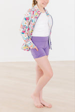 Playful Purple Active Shorty Shorts - Image 5