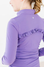 Playful Purple Full-Zip Ruffle Active Jacket - Image 3