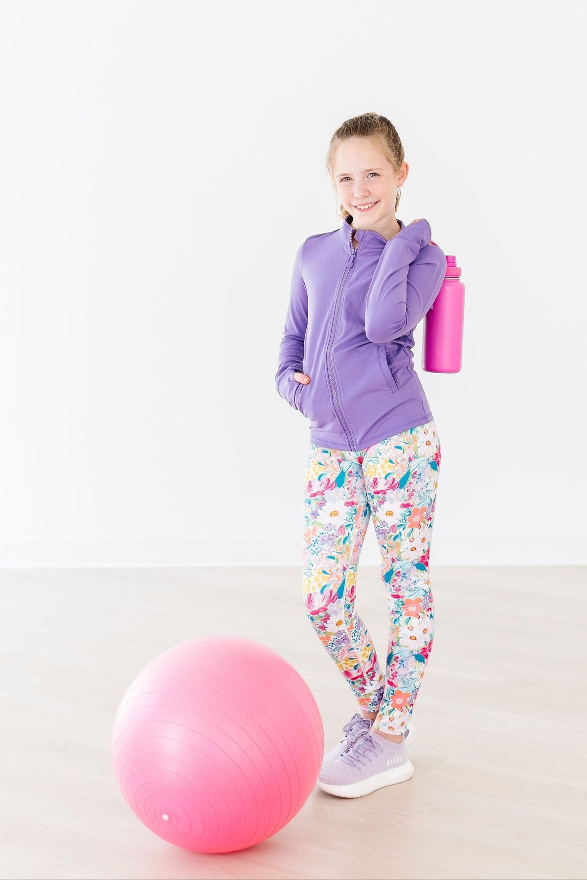 Playful Purple Full-Zip Ruffle Active Jacket - Image 6