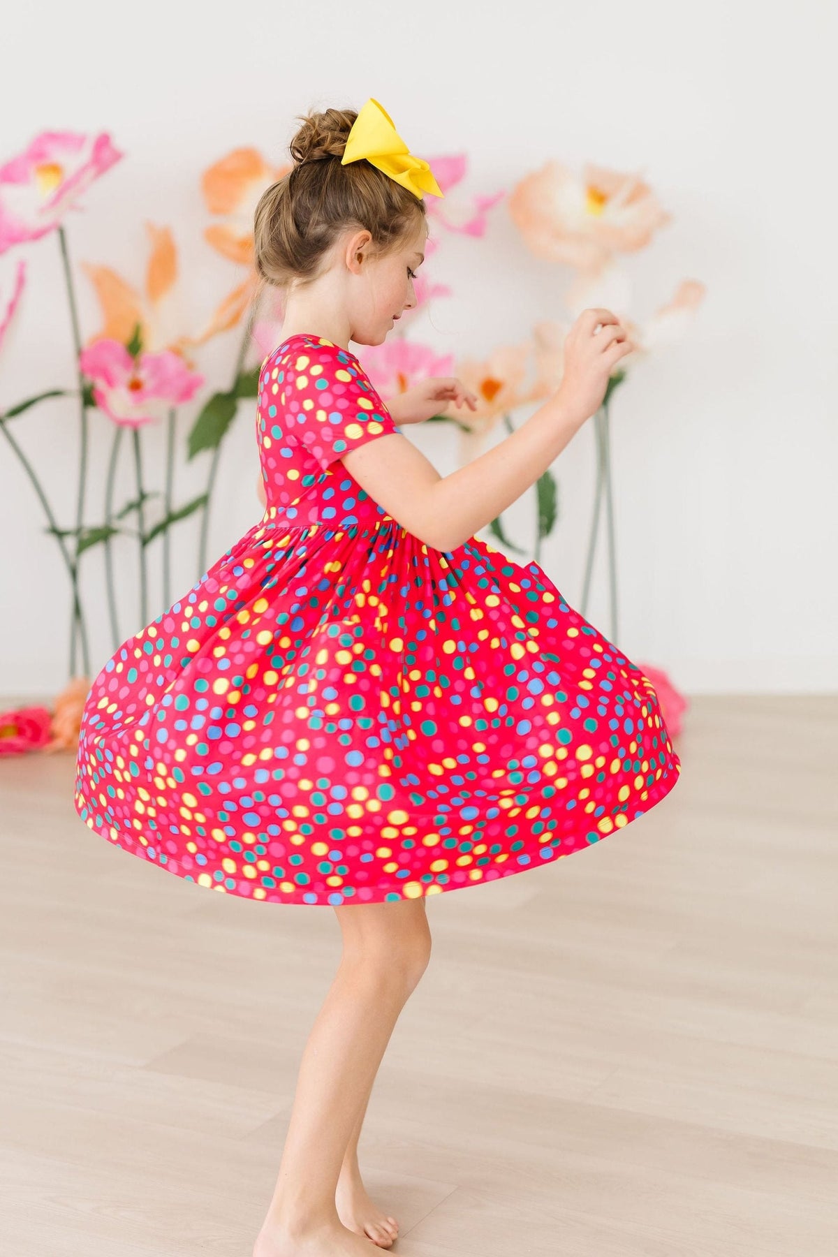 Polka Dot Party S/S Pocket Twirl Dress - Image 4