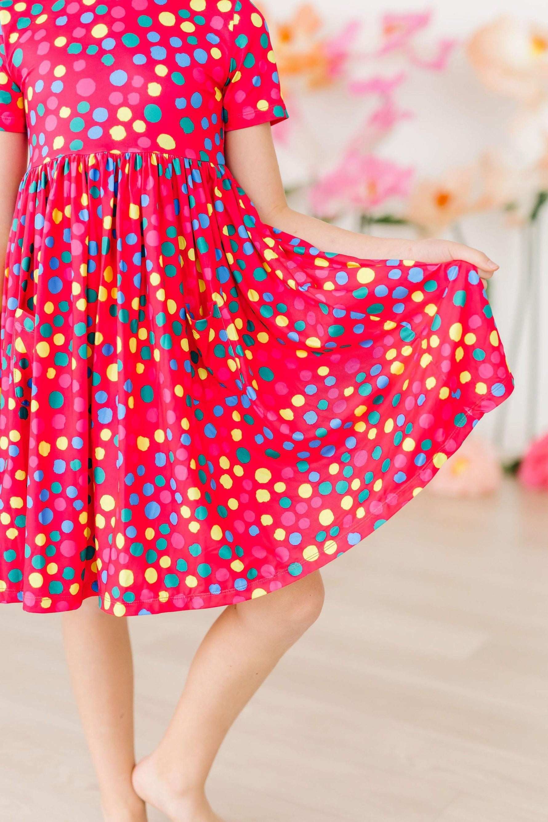 Polka Dot Party S/S Pocket Twirl Dress - Image 5