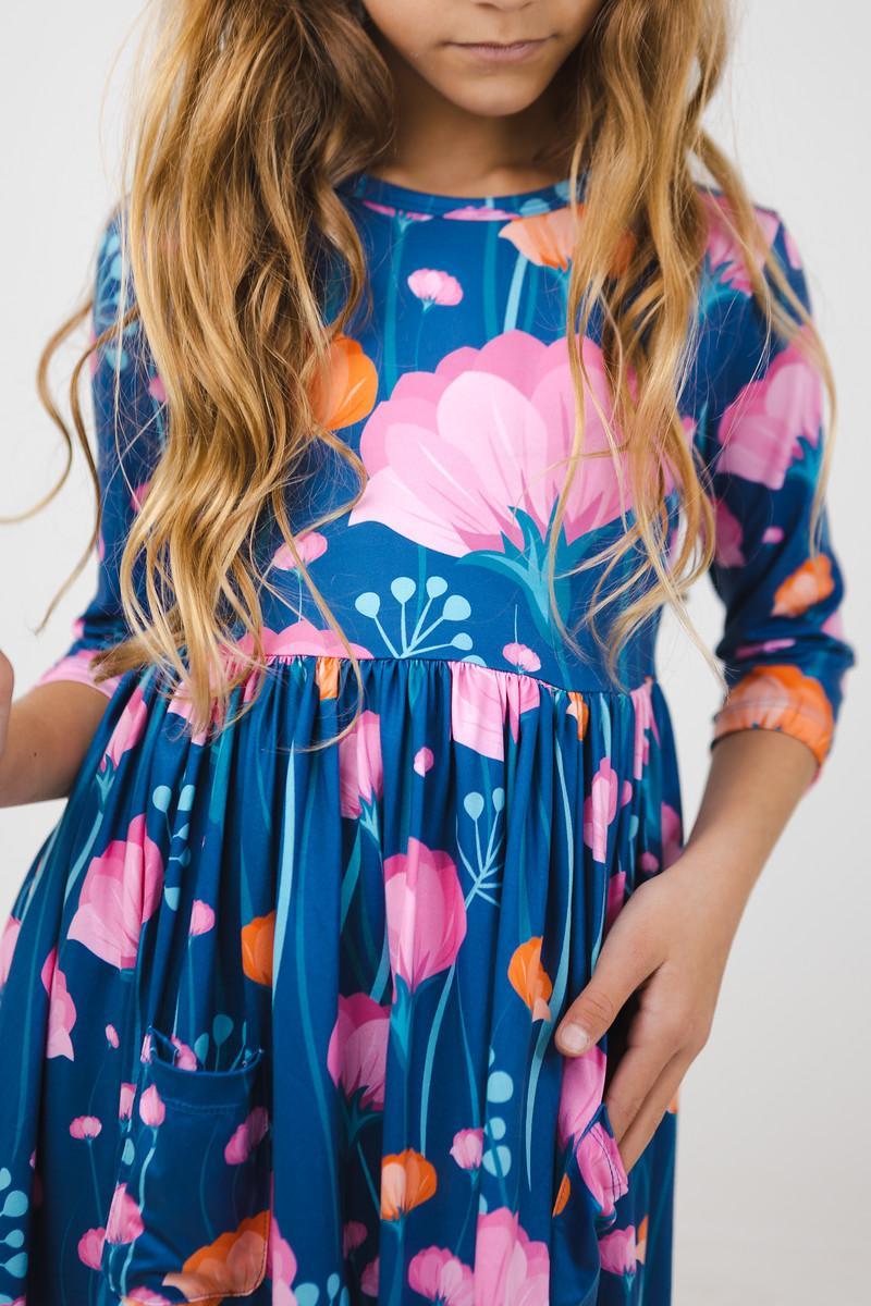 Poppies 3/4 Sleeve Pocket Twirl Dress - Image 2