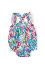 Preppy Floral Ruffle Cross Back Romper - Image 5
