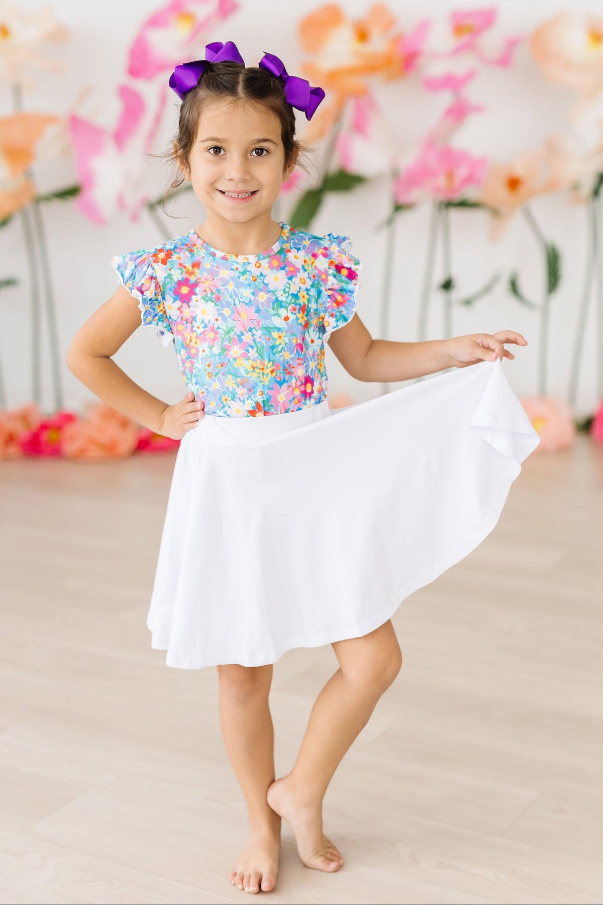 Preppy Floral S/S Ruffle Tee - Image 5