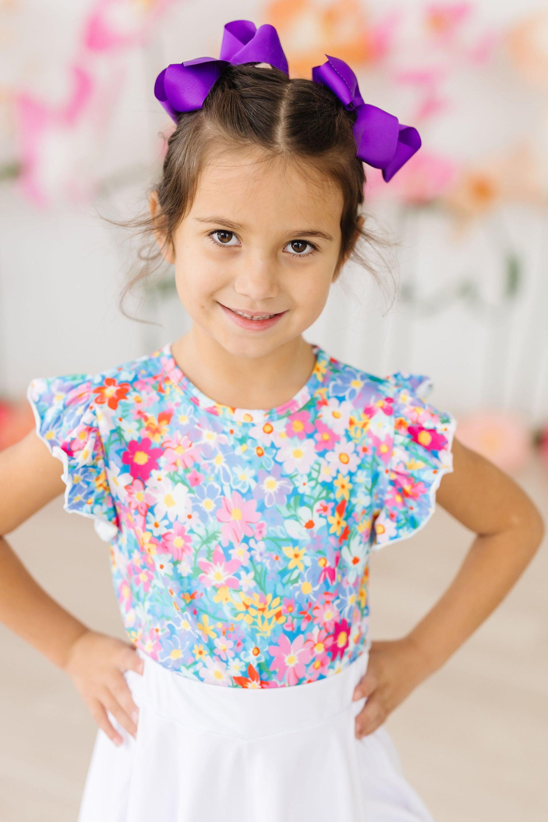 Preppy Floral S/S Ruffle Tee - Image 4