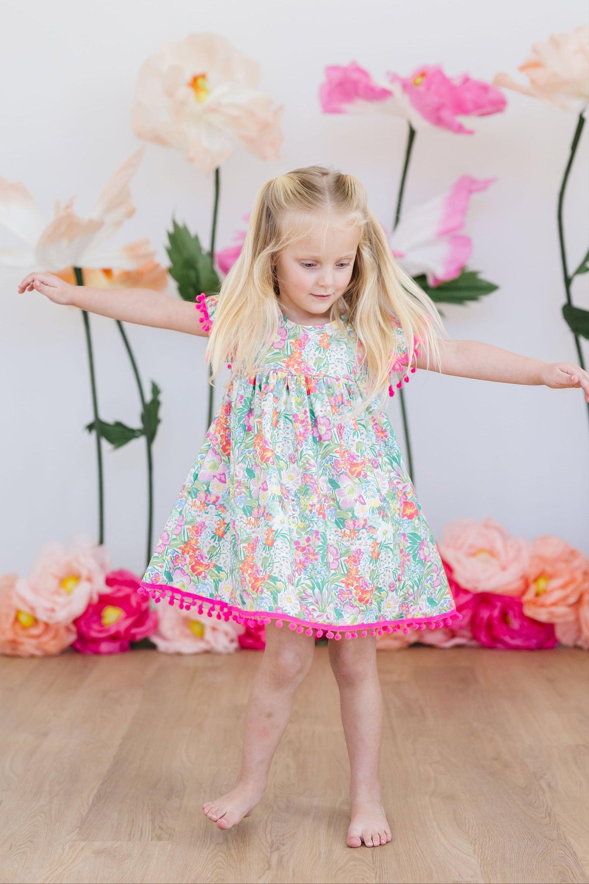 Preppy Petals Pom Pom Dress - Image 6