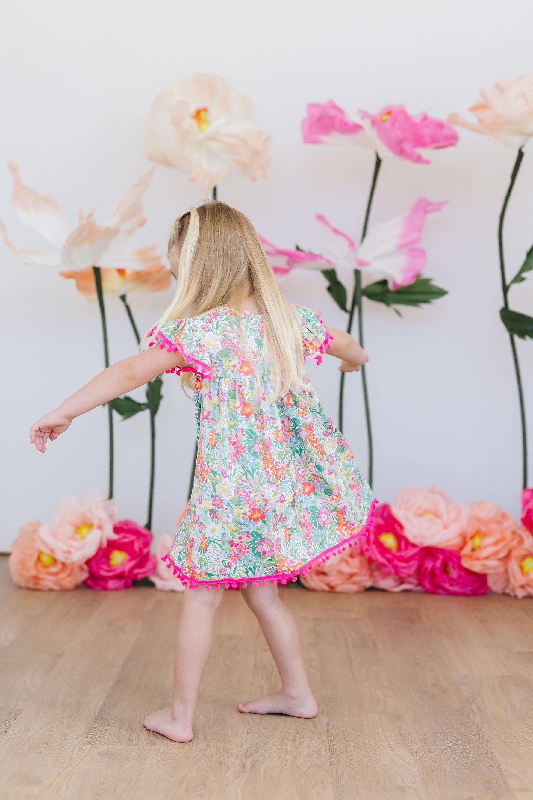 Preppy Petals Pom Pom Dress - Image 8