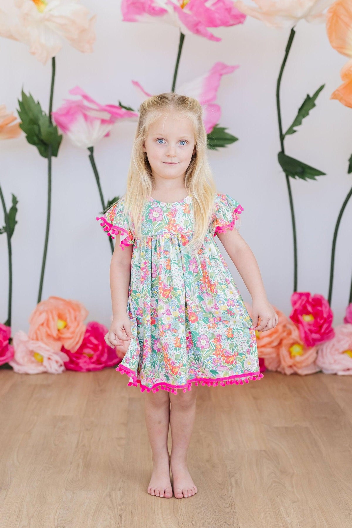 Preppy Petals Pom Pom Dress - Image 4