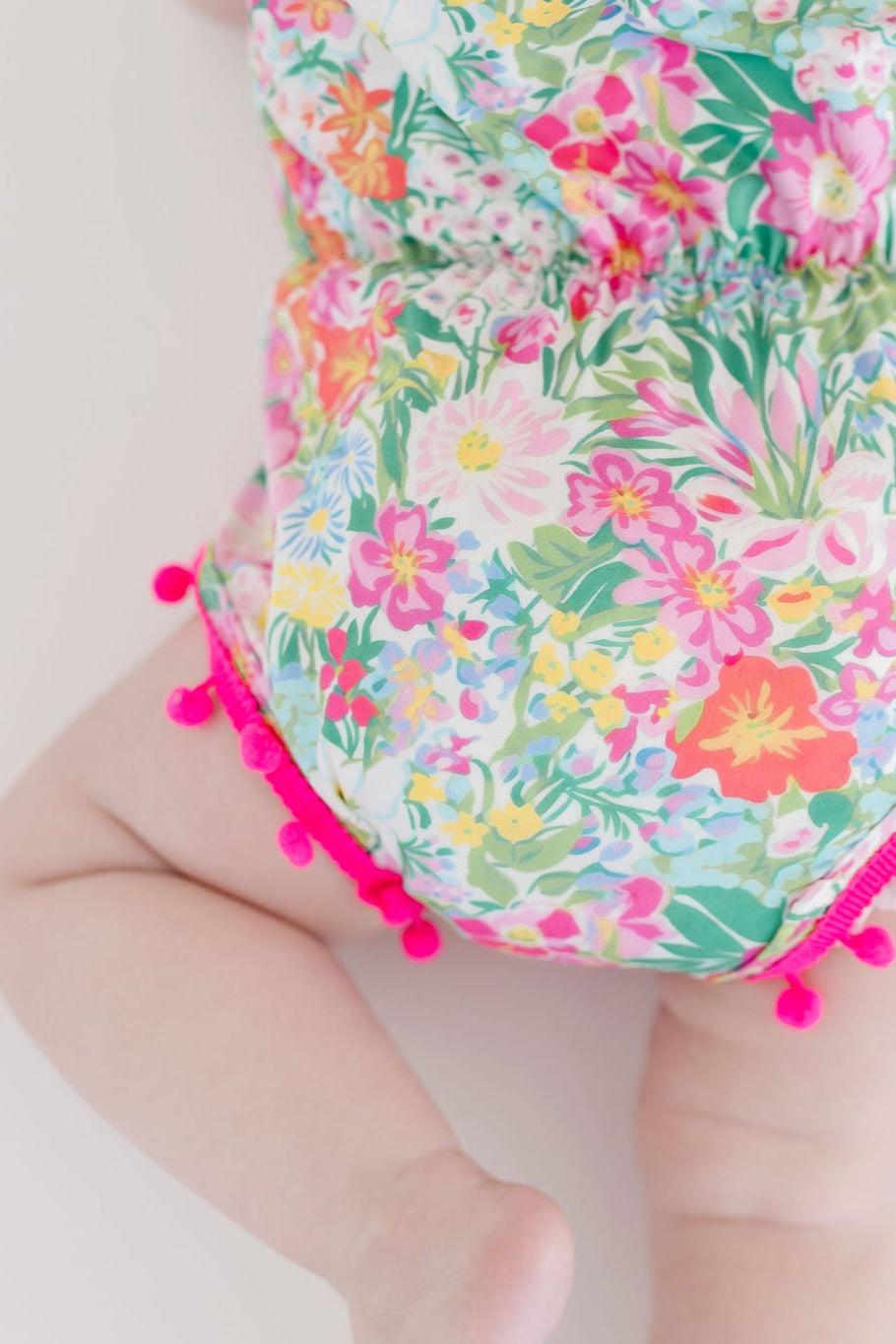Preppy Petals Pom Pom Romper - Image 4