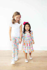 Preppy Pumpkins 3/4 Sleeve Ruffle Twirl Dress