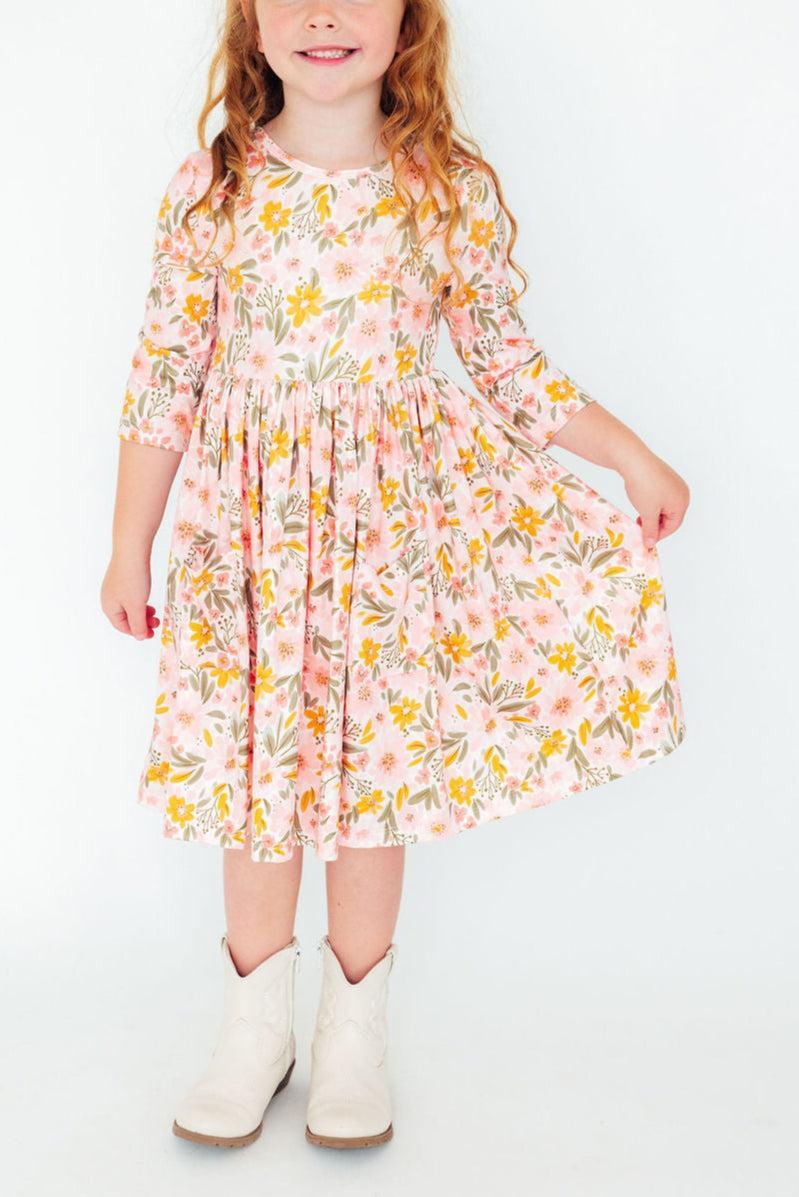 Pretty Peachy 3/4 Sleeve Pocket Twirl Dress - Image 5