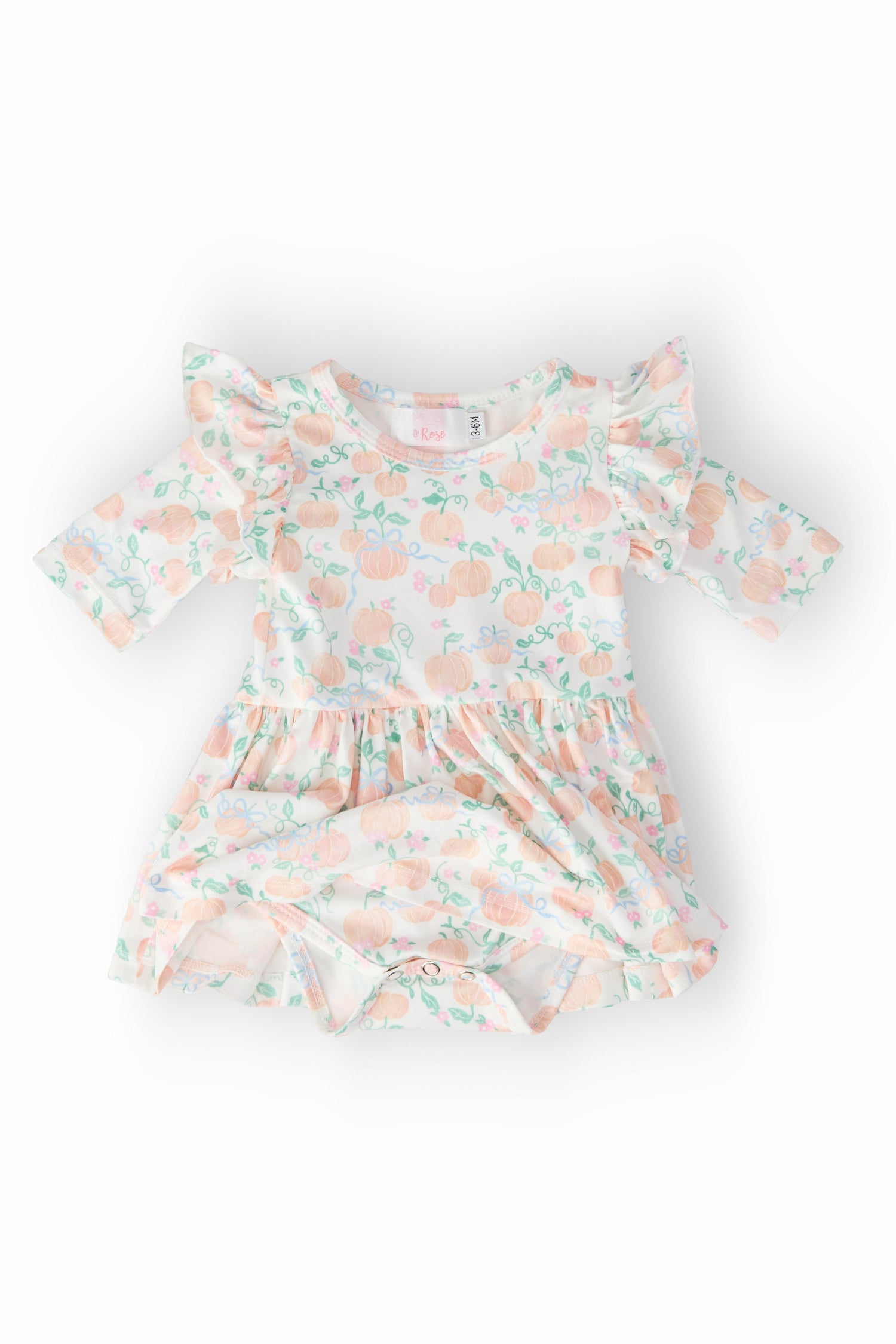 Pretty Pumpkins Twirl Flutter Bodysuit - Image 2