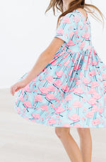 Pretty in Pink Flamingos S/S Pocket Twirl Dress - Image 2