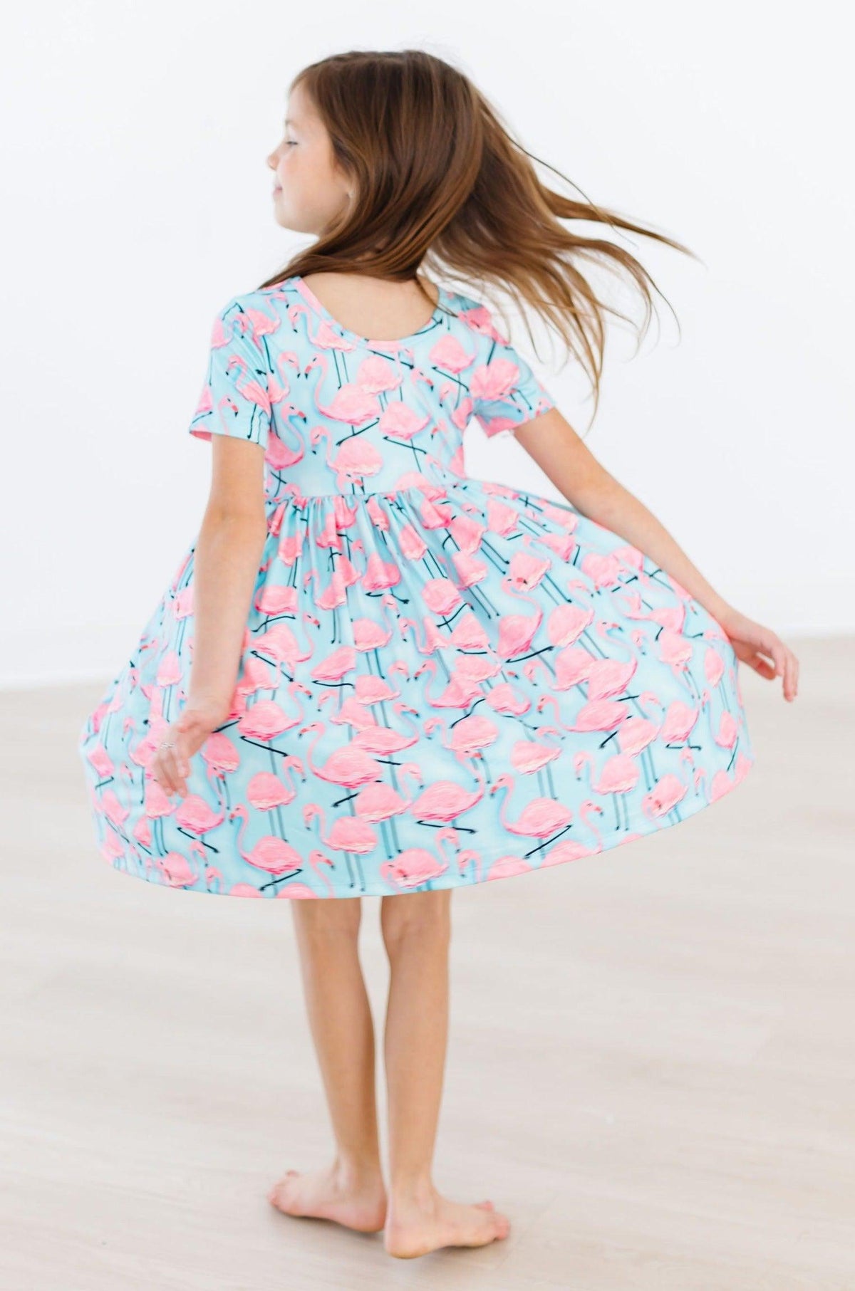 Pretty in Pink Flamingos S/S Pocket Twirl Dress - Image 4