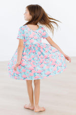 Pretty in Pink Flamingos S/S Pocket Twirl Dress - Image 4