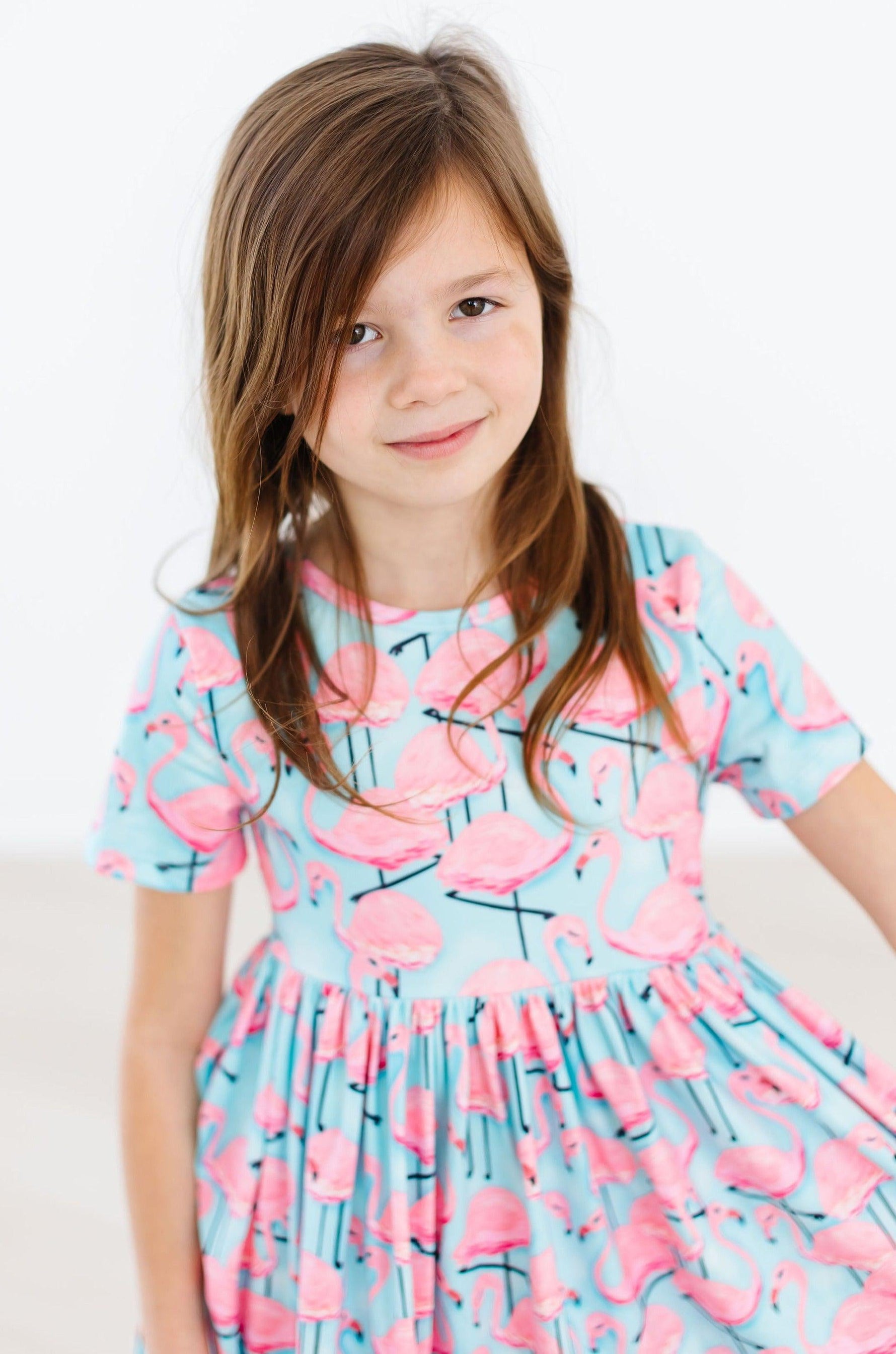 Pretty in Pink Flamingos S/S Pocket Twirl Dress - Image 5