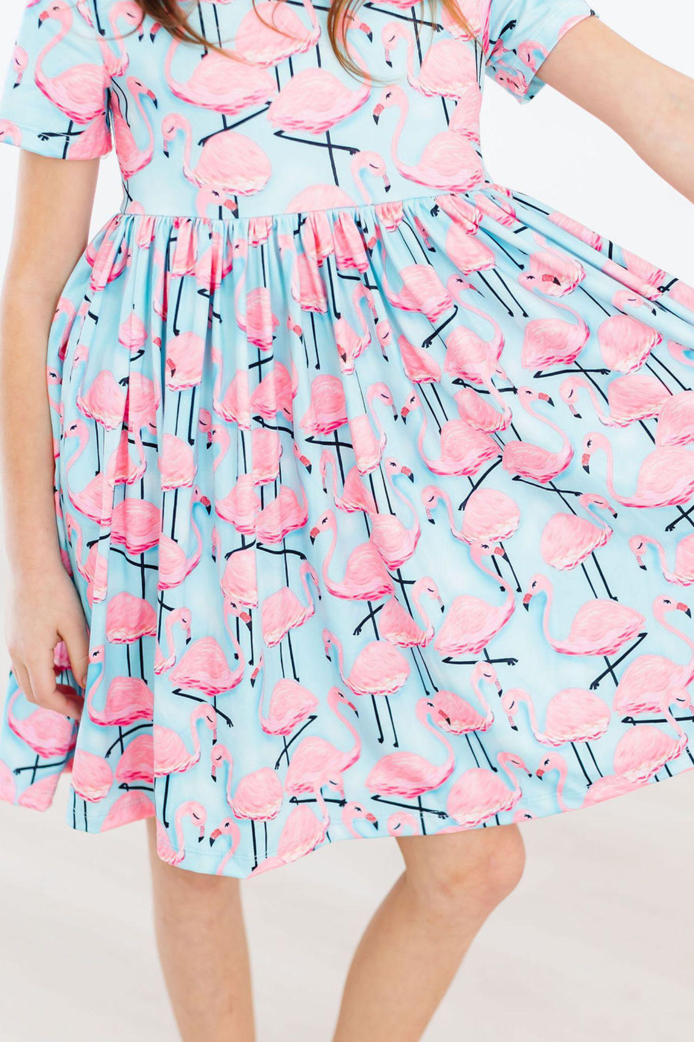 Pretty in Pink Flamingos S/S Pocket Twirl Dress - Image 7