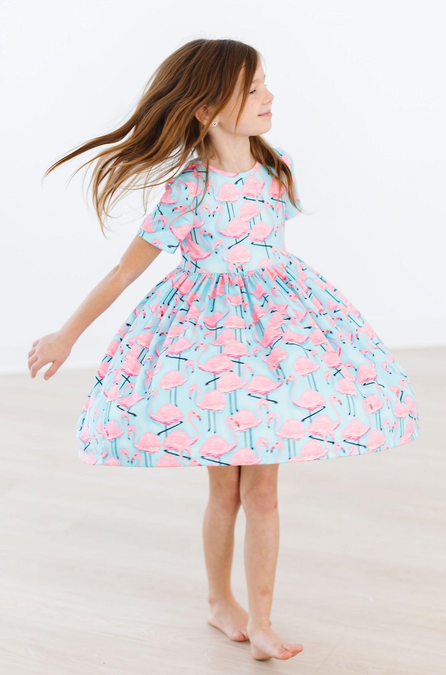 Pretty in Pink Flamingos S/S Pocket Twirl Dress - Image 8