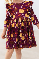 Pumpkin Patch 3/4 Sleeve Ruffle Twirl Dress - Image 2