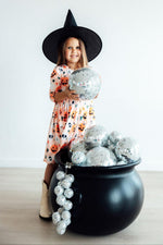 Pumpkin Peekaboo 3/4 Sleeve Pocket Twirl Dress - Image 3