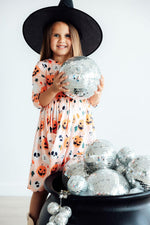 Pumpkin Peekaboo 3/4 Sleeve Pocket Twirl Dress - Image 5
