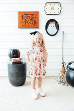 Pumpkin Peekaboo 3/4 Sleeve Pocket Twirl Dress - Image 7