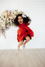 Pumpkin Spice 3/4 Sleeve Pocket Twirl Dress - Image 2