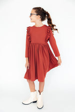 Pumpkin Spice L/S Ruffle Twirl Dress - Image 2
