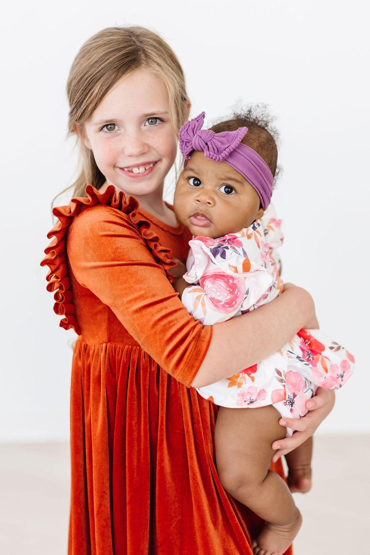 Pumpkin Spice Velvet Ruffle Twirl Dress - Image 2