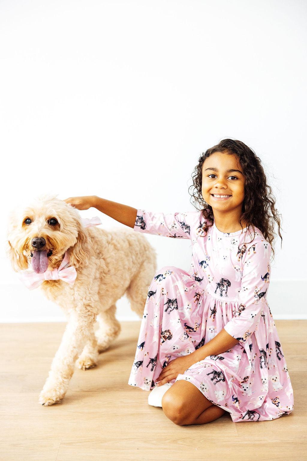 Puppy Kisses 3/4 Sleeve Pocket Twirl Dress - Image 2