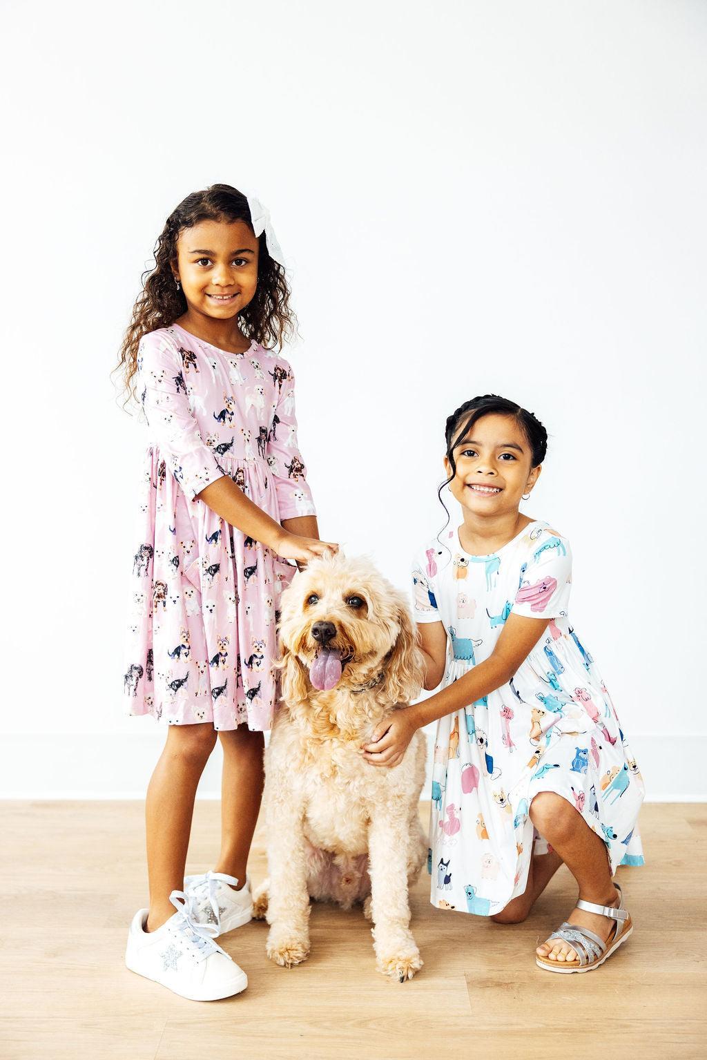 Puppy Kisses 3/4 Sleeve Pocket Twirl Dress - Image 3