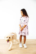 Puppy Kisses 3/4 Sleeve Pocket Twirl Dress - Image 4