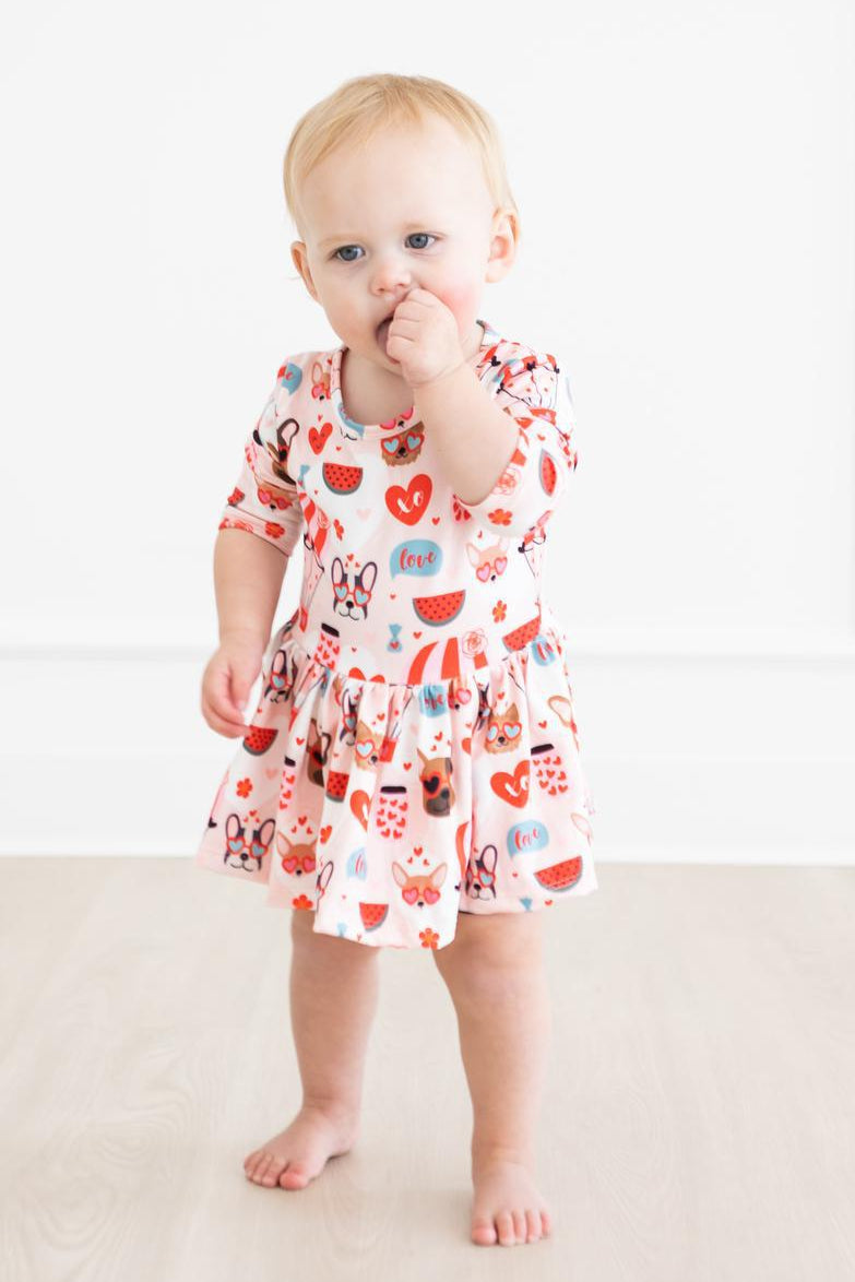 Puppy Love 3/4 Sleeve Twirl Bodysuit - Image 2