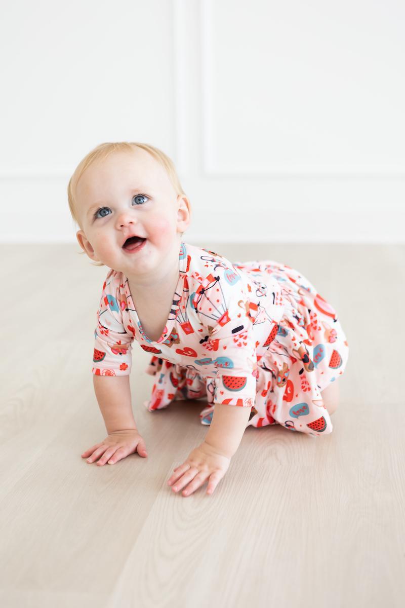 Puppy Love 3/4 Sleeve Twirl Bodysuit - Image 3