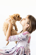Puppy Party 3/4 Sleeve Pocket Twirl Dress - Image 2