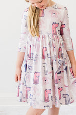 Puppy Party 3/4 Sleeve Pocket Twirl Dress - Image 4