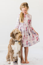 Puppy Party 3/4 Sleeve Pocket Twirl Dress - Image 7
