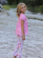 Rylee Faith Designs - Pink Girls Farm Animals Bell Bottoms outfit - alternate view 3